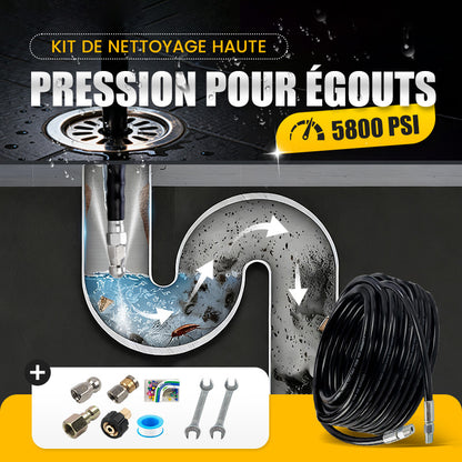 💦 69% DE RÉDUCTION ! 🚿 Kit de Nettoyage Haute Pression 5800 PSI pour Égouts - Buse Rotative et Flexible Renforcé pour Déboucher les Canalisations 🛠️✨