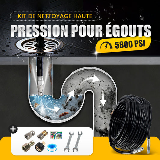 💦 69% DE RÉDUCTION ! 🚿 Kit de Nettoyage Haute Pression 5800 PSI pour Égouts - Buse Rotative et Flexible Renforcé pour Déboucher les Canalisations 🛠️✨